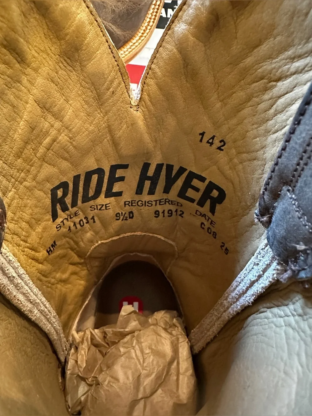 NWT Hyer Le Roy HM11031 Ranch Cowboy Boots Men’s 9.5D Brown Bone Square Toe $369 - Picture 7 of 10